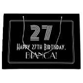 27e verjaardag — Art Deco geïnspireerde look "27" Groot Cadeauzakje (Voorkant)
