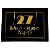 27e verjaardag — Art Deco geïnspireerde look "27"  Groot Cadeauzakje (Voorkant)