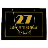 27e verjaardag — Art Deco geïnspireerde look "27"  Groot Cadeauzakje (Achterkant)