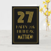 27e verjaardag: Art Deco geïnspireerde look "27" & Kaart (Gele Bloem)