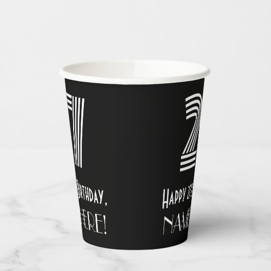 27e verjaardag — Art Deco Geïnspireerde look "27"  Papieren Bekers (Links)