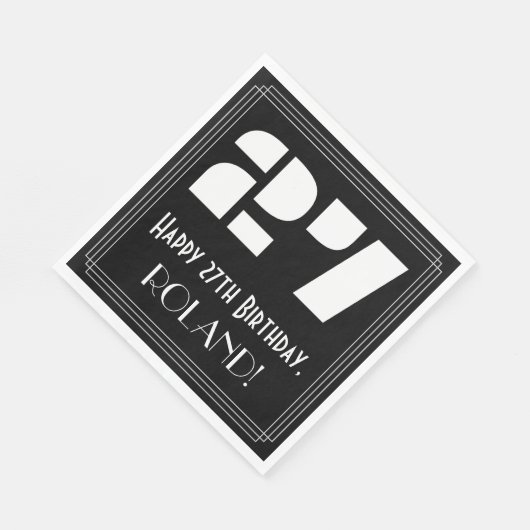 27e verjaardag: Art Deco Geïnspireerde look "27" + Servet (Hoek)