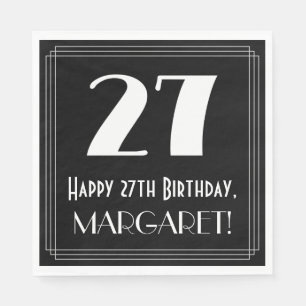 27e verjaardag ~ Art Deco Geïnspireerde look "27", Servet
