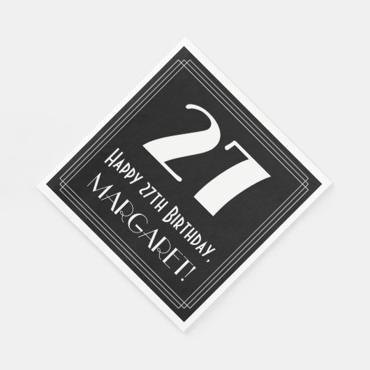 27e Verjaardag ~ Art Deco Geïnspireerde Look "27", Servet (Hoek)