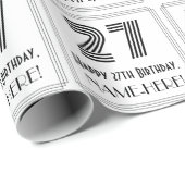 27e verjaardag: Art Deco geïnspireerde stijl "27" Cadeaupapier (Rol Hoek)