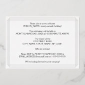 27e verjaardag: Art Deco Kijk "27", met naam Folie Uitnodiging (Achterkant)