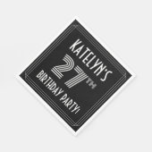 27e verjaardag: Art Deco Style + aangepaste naam Servet (Hoek)