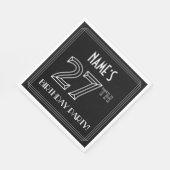 27e verjaardag: Art Deco Style + aangepaste naam Servet (Hoek)