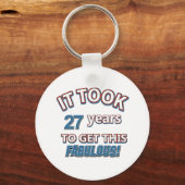 27e verjaardag design sleutelhanger (Voorkant)