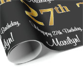 27e verjaardag: Elegante luxe Faux Gold look # Cadeaupapier (Rol Hoek)