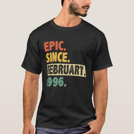 27e verjaardag epic Sedert februari 1996 27 jaar e T-shirt (Voorkant)