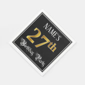 27e verjaardag — Fancy script, Faux Gold look Servet (Hoek)