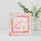 27e verjaardag feest scrapbooking stijl kaart (Staand voorkant)