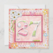 27e verjaardag feest scrapbooking stijl kaart (Voorkant)