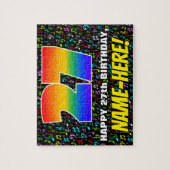 27e verjaardag — Fun, Colorful Music Symbols & "27 Legpuzzel (Verticaal)