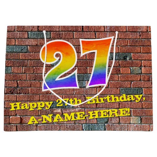 27e verjaardag: Fun, door graffiti geïnspireerde r Groot Cadeauzakje (Voorkant)