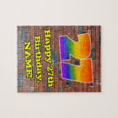 27e verjaardag: Fun Graffiti-geïnspireerde regenbo Legpuzzel (Horizontaal)