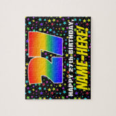 27e verjaardag — Fun, kleurrijk Star Field Pattern Legpuzzel (Verticaal)