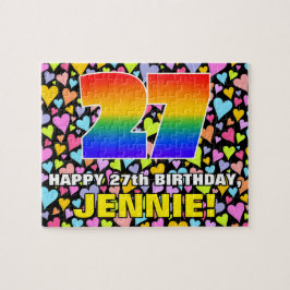 27e verjaardag — Fun, liefhebbende hartvormen + "2 Legpuzzel