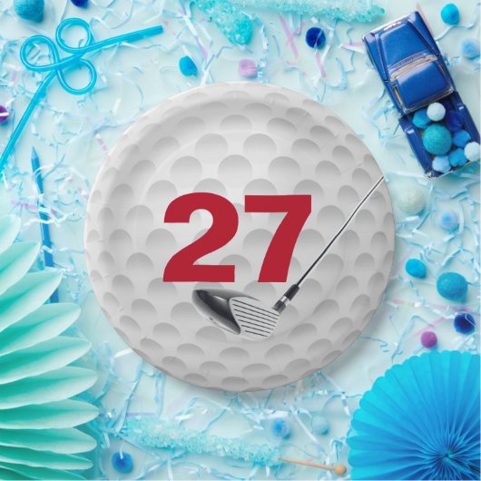 27e verjaardag golfbal design papier Bord (Feest)