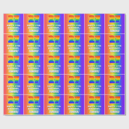 27e verjaardag: kleurrijk, vun regenboogpatroon #  cadeaupapier