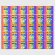 27e verjaardag: kleurrijk, vun regenboogpatroon # 