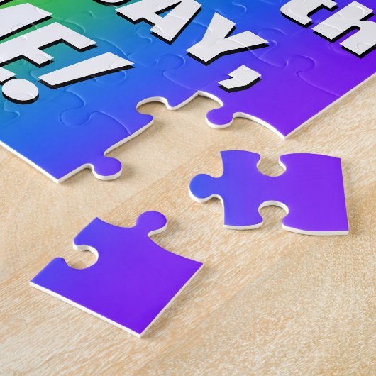 27e verjaardag: kleurrijk, vun regenboogpatroon # legpuzzel (Zijkant)