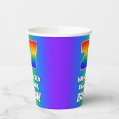 27e verjaardag: kleurrijk, vun regenboogpatroon #  papieren bekers (Links)