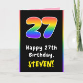 27e verjaardag: kleurrijke regenboog # 27, Naam va Kaart (Voorkant)