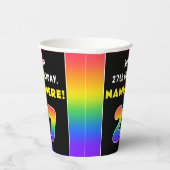 27e verjaardag: kleurrijke regenboog # 27, Naam va Papieren Bekers (Rechts)