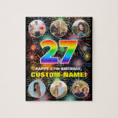 27e verjaardag: Leuke regenboog #, aangepaste naam Legpuzzel (Verticaal)