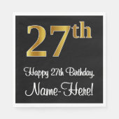 27e verjaardag ~ Luxurieuze Faux Gold-look # Servet (Voorkant)
