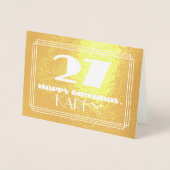 27e verjaardag: naam + Art Deco geïnspireerd look  Folie Kaarten (Voorkant)