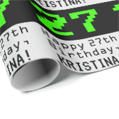 27e verjaardag - Nerdy / Geeky stijl "27" en naam Cadeaupapier (Rol Hoek)