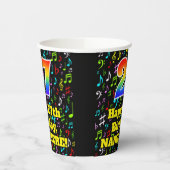 27e Verjaardag: Plezier Muzieknoten Patroon, Regen Papieren Bekers (Links)