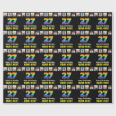 27e Verjaardag: Regenboog "27"; Aangepaste Foto's  Cadeaupapier (Vlak)