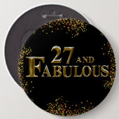 27e verjaardag ronde button 6,0 cm (Voorkant /achterkant)