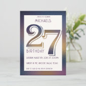 27e verjaardag uitnodiging (Staand voorkant)