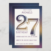 27e verjaardag uitnodiging (Voorkant / Achterkant)
