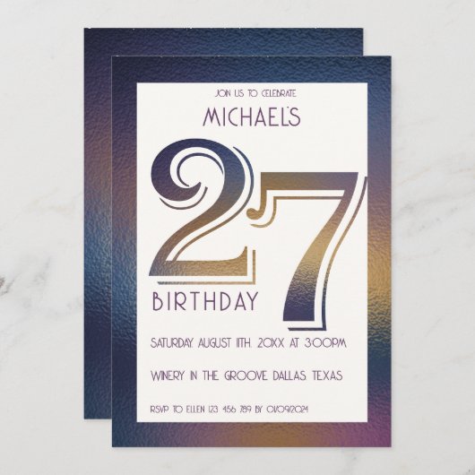 27e verjaardag uitnodiging (Voorkant / Achterkant)