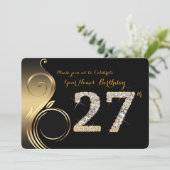 27e, Verjaardag Uitnodiging, Nummer Diamant, Foto Kaart (Staand voorkant)