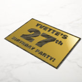 27e verjaardag van de geboorte - Vette, houten gra Folie Uitnodiging (Gedraaid)