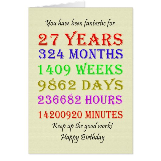 27e verjaardag van de mijlpalen (Voorkant)