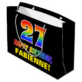 27e verjaardag: Vet, Vun, eenvoudig, regenboog 27 Groot Cadeauzakje (Achterkant Gekanteld)