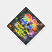 27e verjaardag: Vuurwerk Fun Pattern + Regenboog 2 Servet (Hoek)