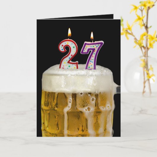 27e verjaardag zwarte bier kaart (Gele Bloem)