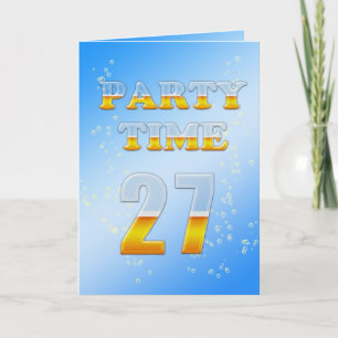 27e verjaardagsfeestuitnodiging met veel bier