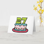 27e Verjaardagstaart Kaart (Gele Bloem)