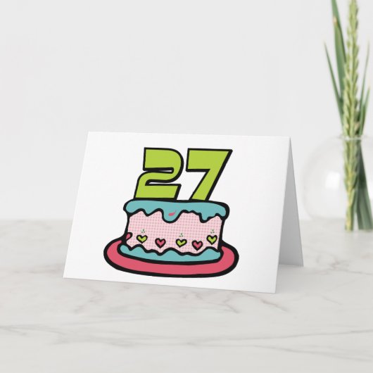 27e Verjaardagstaart Kaart (Voorkant)