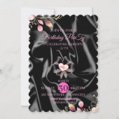 27e verjaardagsuitnodiging sprankelend roze 27e di save the date (Voorkant)